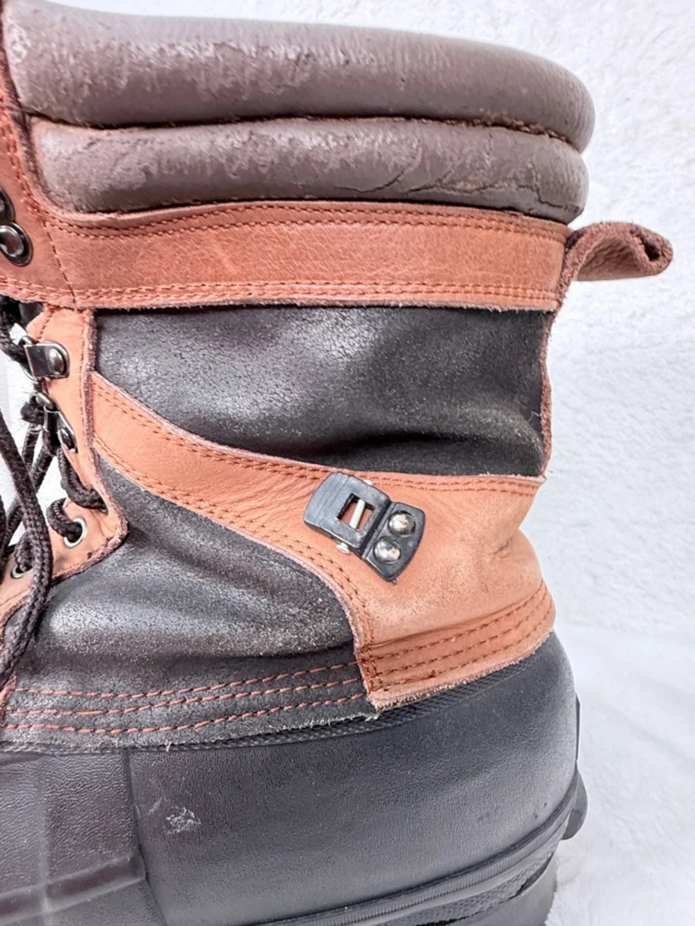 Itasca Duck Boots Mens Size 10 Waterproof Insulated Winter Lace Up Brown Black